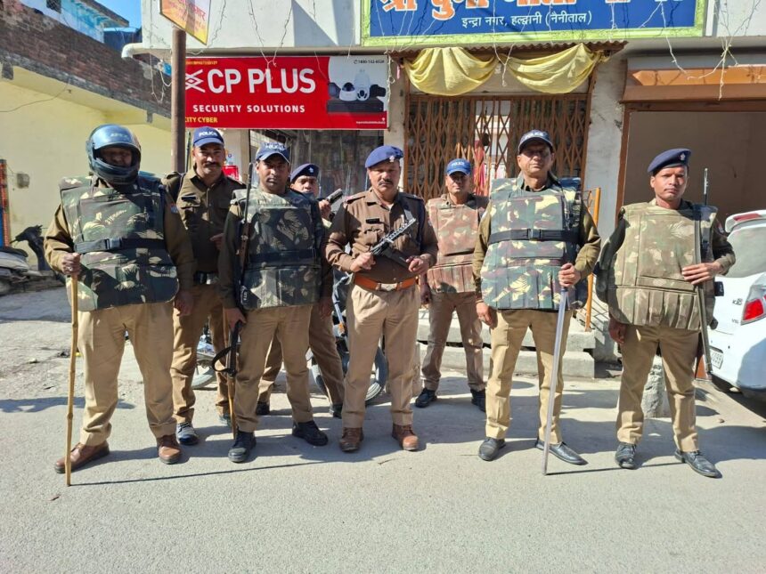 वनभूलपुरा में भारी पुलिस तैनाती