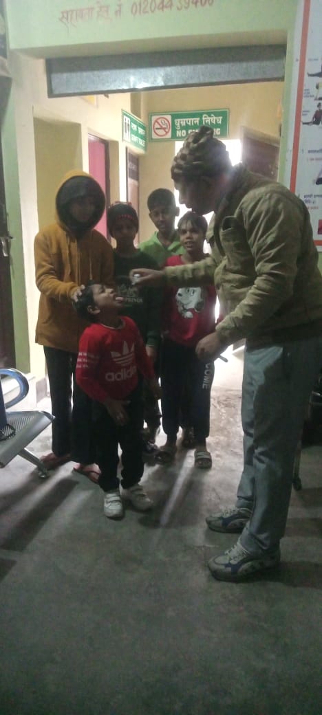 पल्स पोलियो अभियान का बूथ दिवस सफलतापूर्वक संपन्न