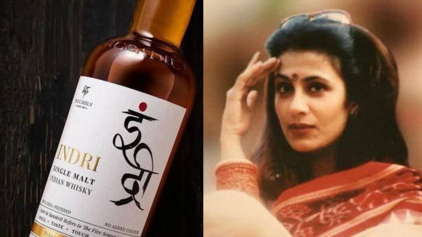 इंद्री व्हिस्की का लाल बिंदी वाला लोगो