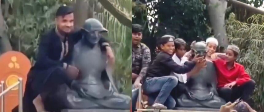 गांधी प्रतिमा बरेली विवाद वायरल वीडियो