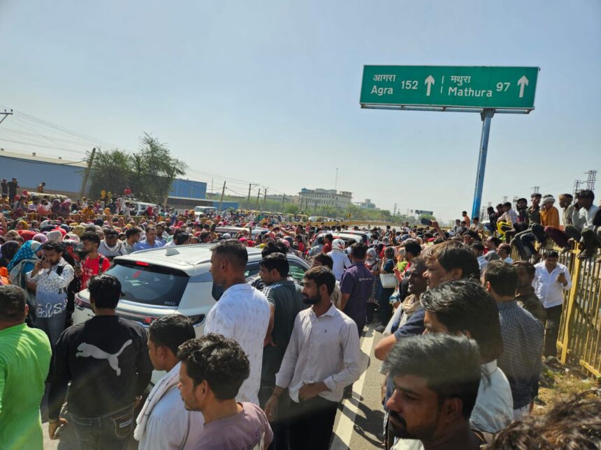 फरीदाबाद-पलवल में श्रमिकों का प्रदर्शन, वेतन वृद्धि की मांग तेज