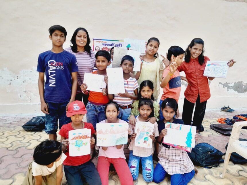 अंबेडकर जयंती, Ambedkar Jayanti, Dr BR Ambedkar, Sanhita Trust, Education Awareness, Child Development, Writing Competition, Drawing Competition, Social Awareness, Neetu Chaudhary, India News, Inspirational News, Social Work India, NGO Activities, Children Activities