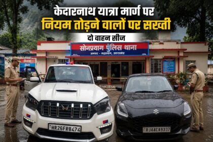 केदारनाथ यात्रा मार्ग पर रुद्रप्रयाग पुलिस सख्त, दो वाहन सीज